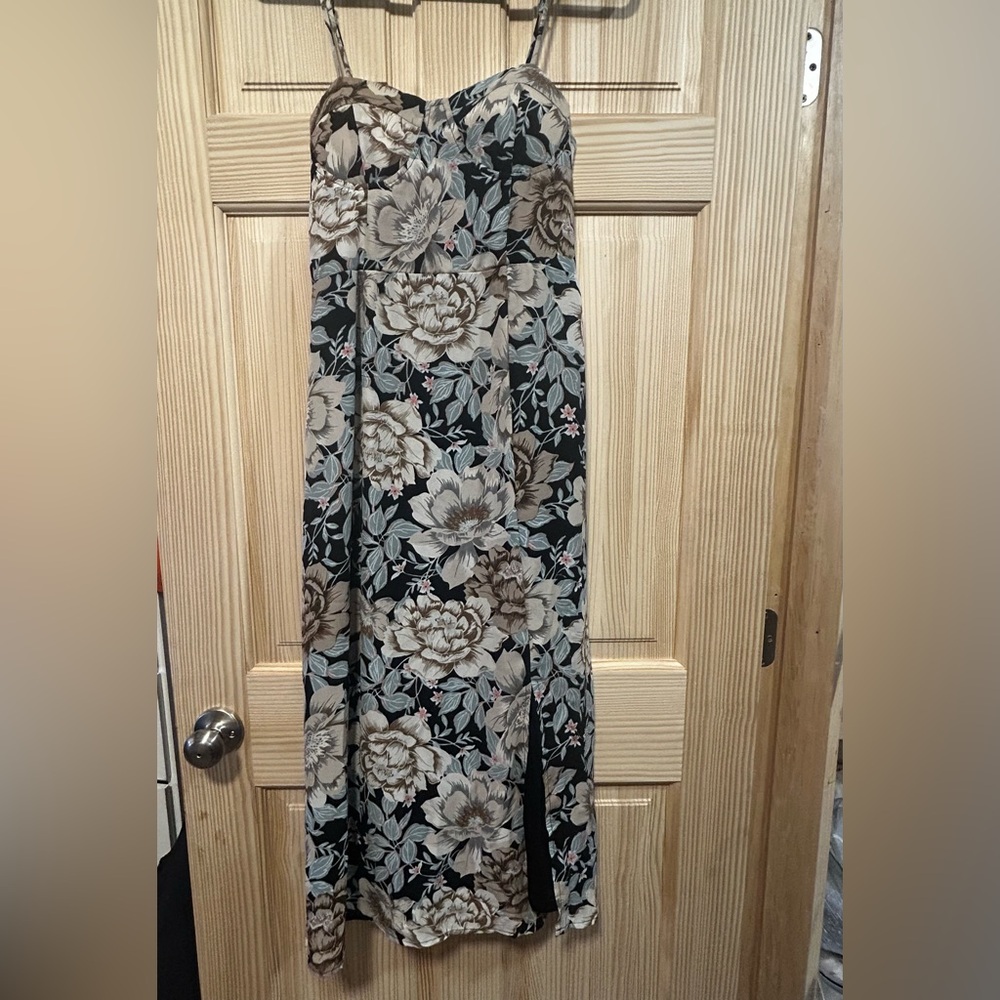 Bohme Floral Maxi Dress - Black and Cream